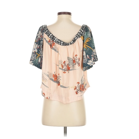 Boho Free People Relaxed Floral Blouse Top Small - Picture 2 of 5